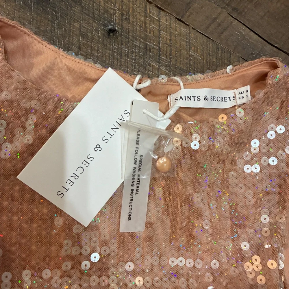 AURORA GLITZ SEQUIN MINI DRESS PINK  (Brand new homecoming dress) - Picture 5 of 9